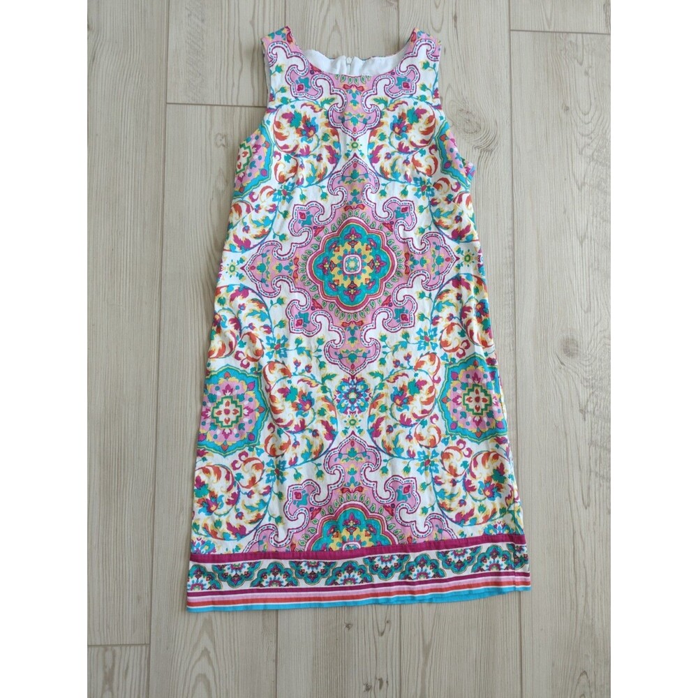 Maggy London Women’s Sheath Paisley/Floral Print Sleeveless Tank Boho Dress Sz 6